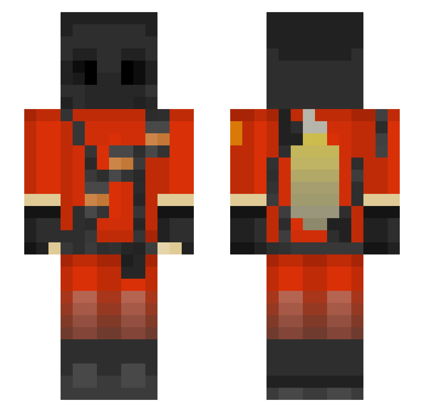 FishCake01 Minecraft skin, front and back view