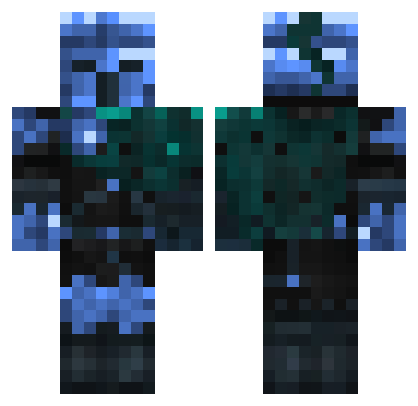 Sad__Creeper Minecraft skin, front and back view