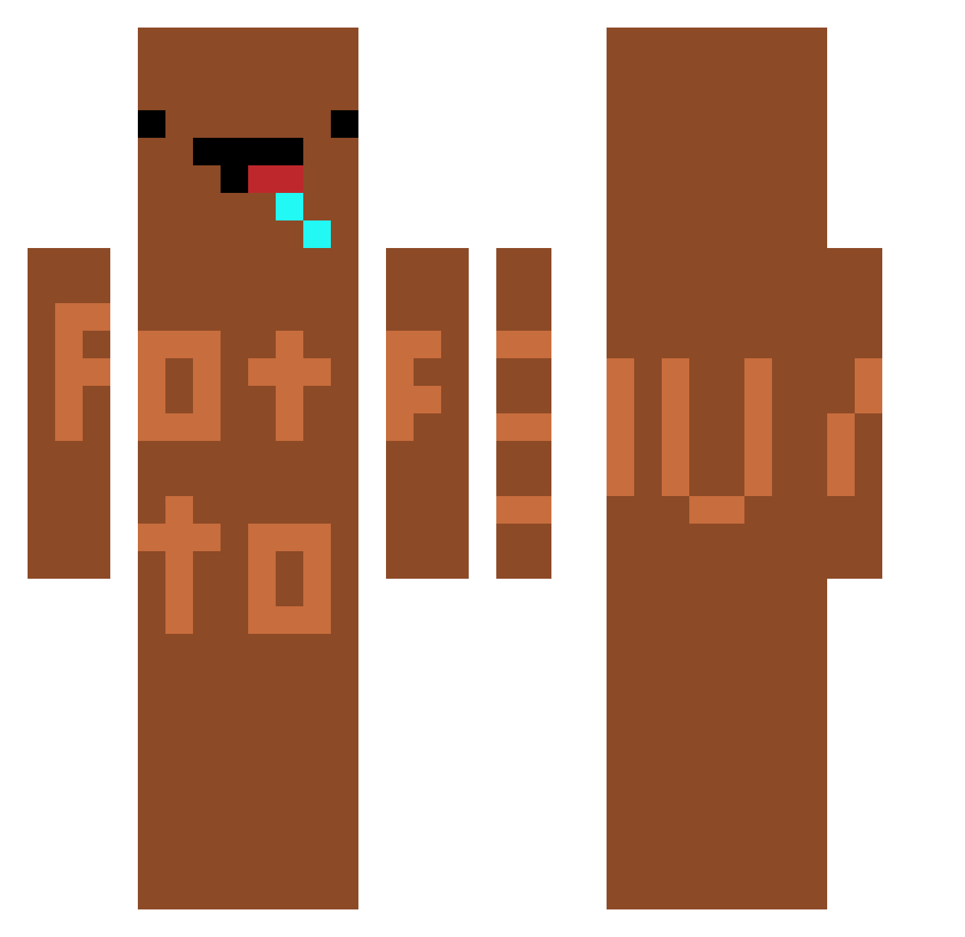 potatoguy947 Minecraft skin, front and back view