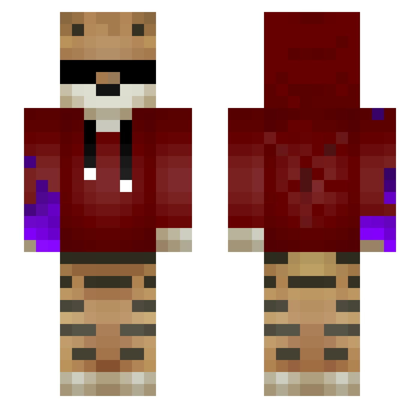 Sashurrita Minecraft skin, front and back view