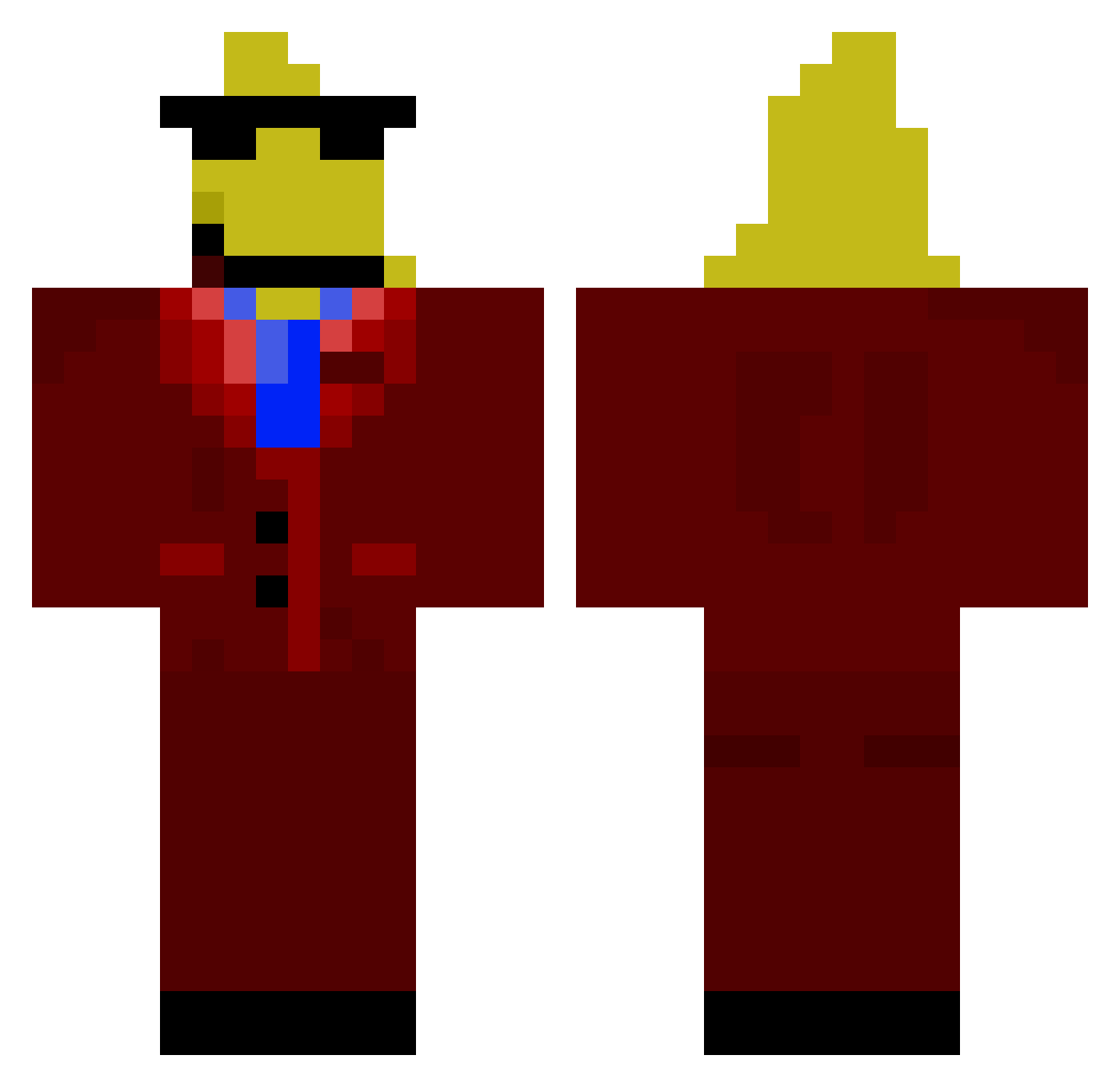 Shady_Banana_Man Minecraft skin, front and back view