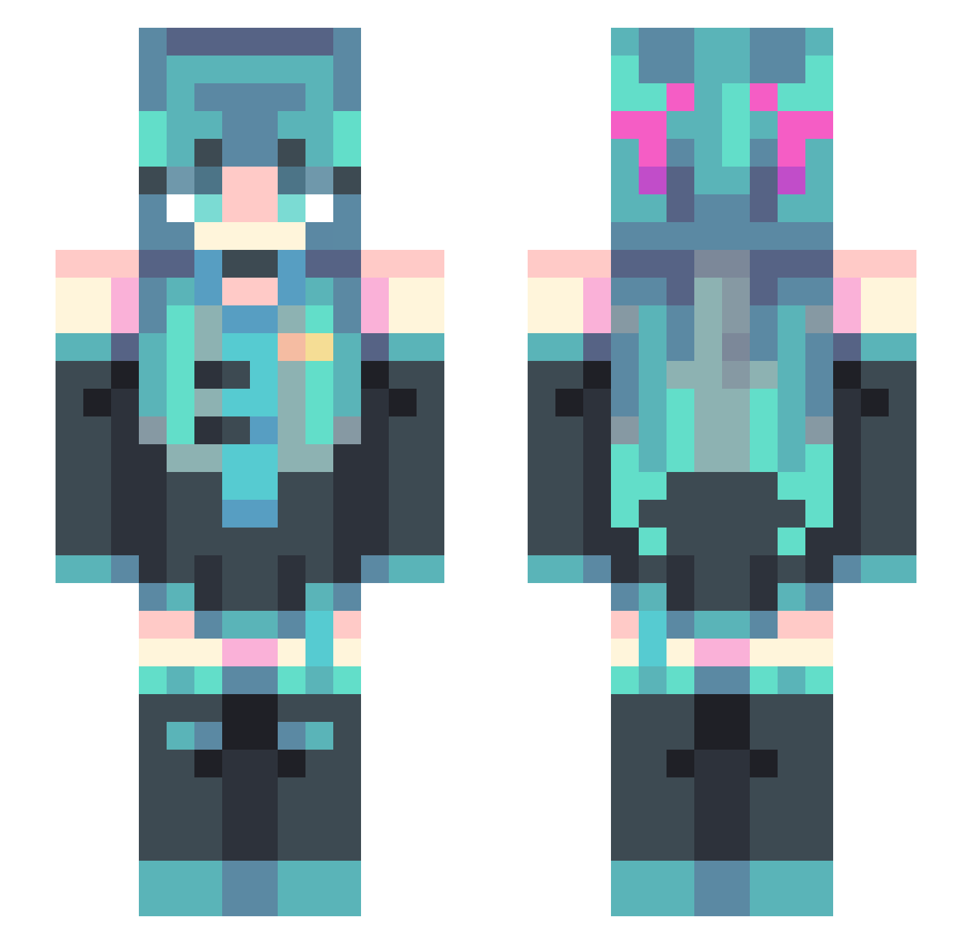 BeastBomber23 Minecraft skin, front and back view