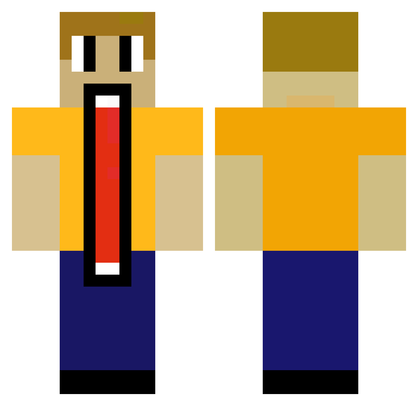 Tepsoni Minecraft skin, front and back view