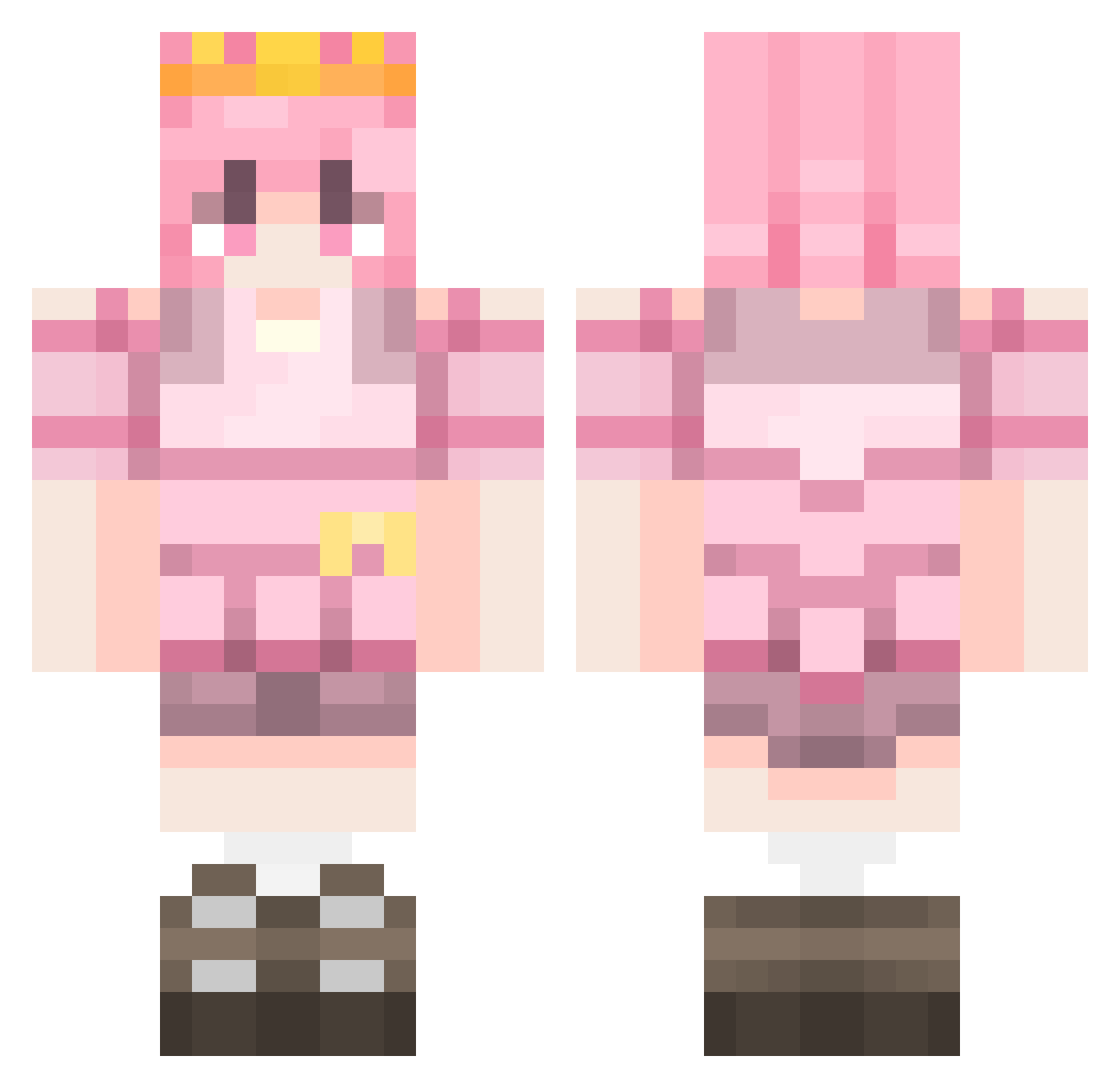 Pyxii Minecraft skin, front and back view