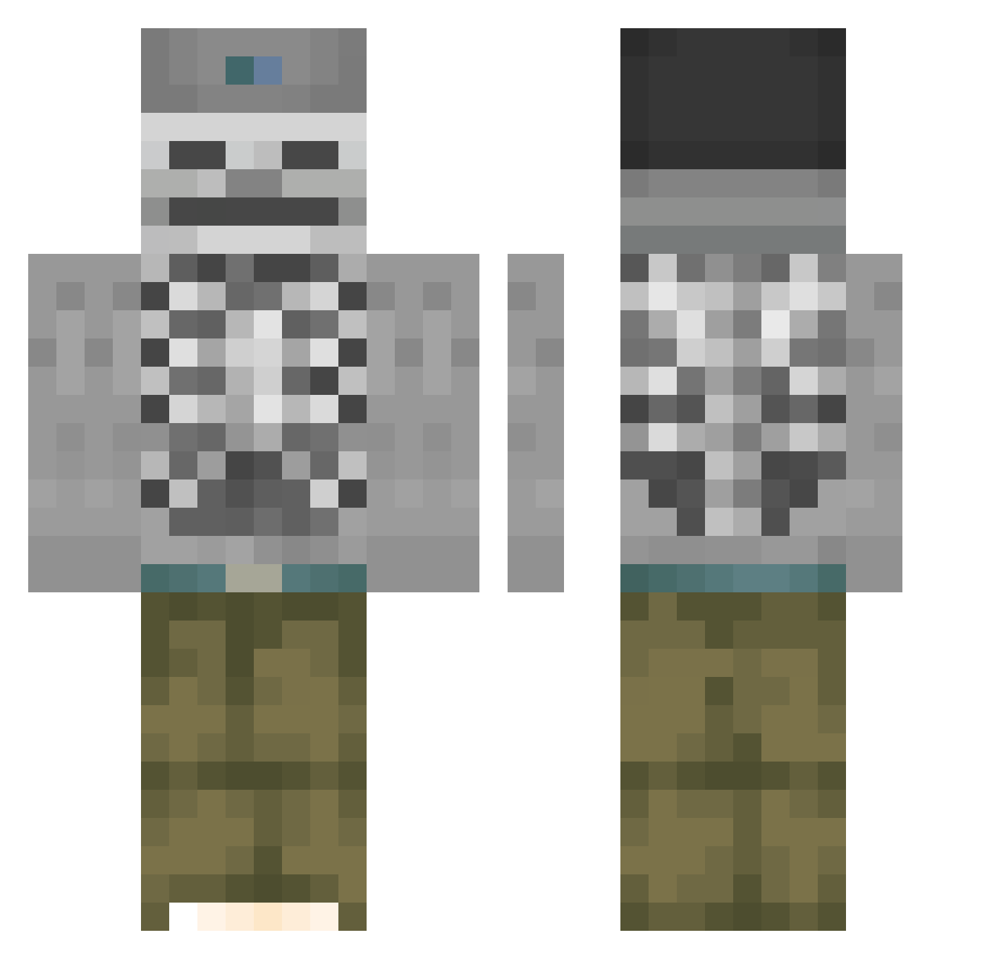 ChalouLaye Minecraft skin, front and back view
