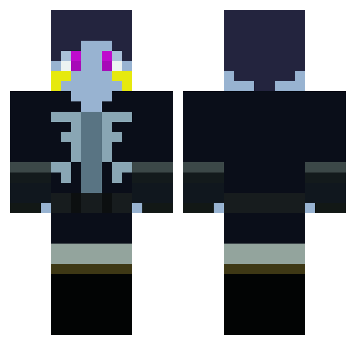 Zyrith_x Minecraft skin, front and back view