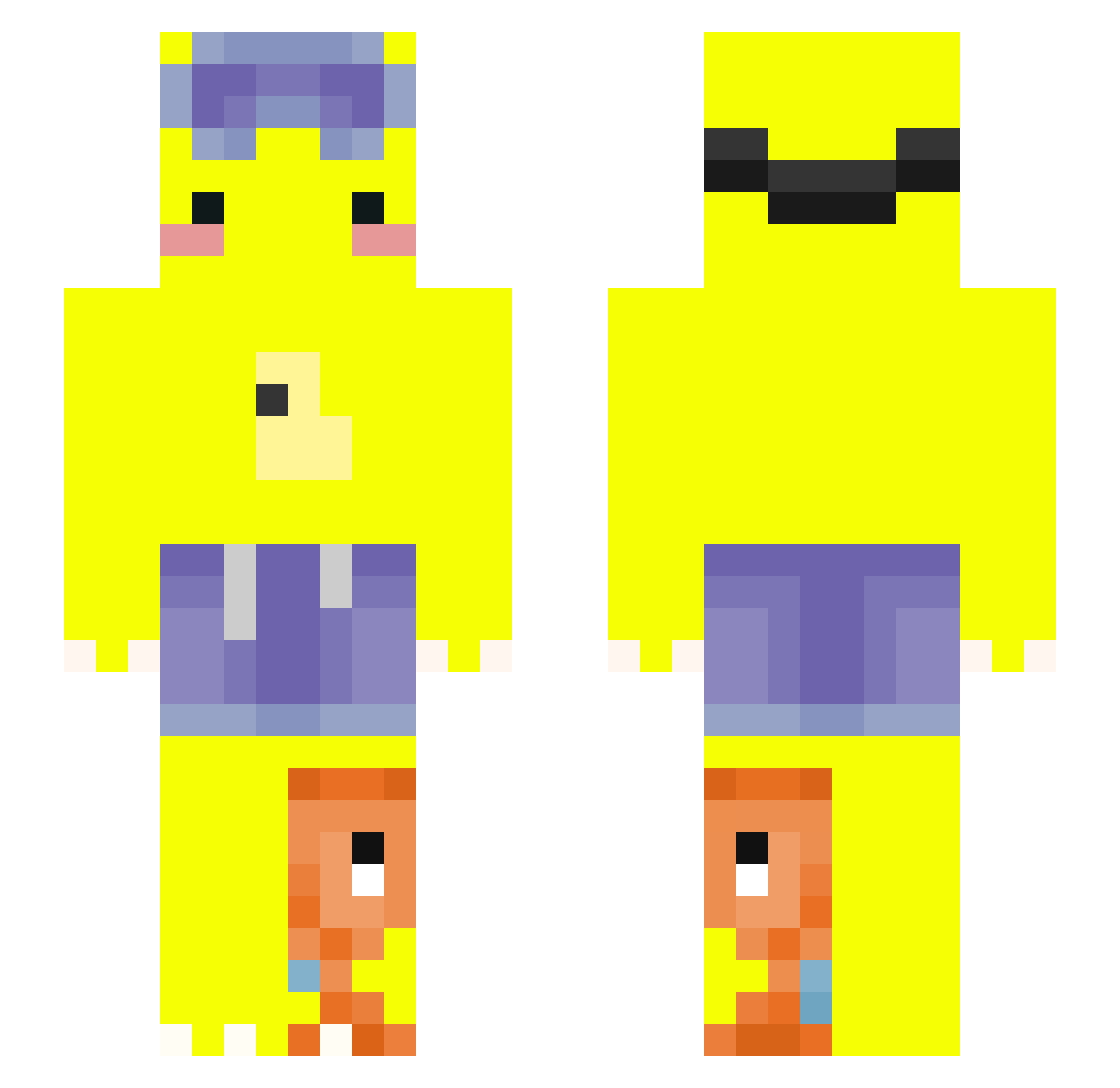 VirtualtoLIVE Minecraft skin, front and back view