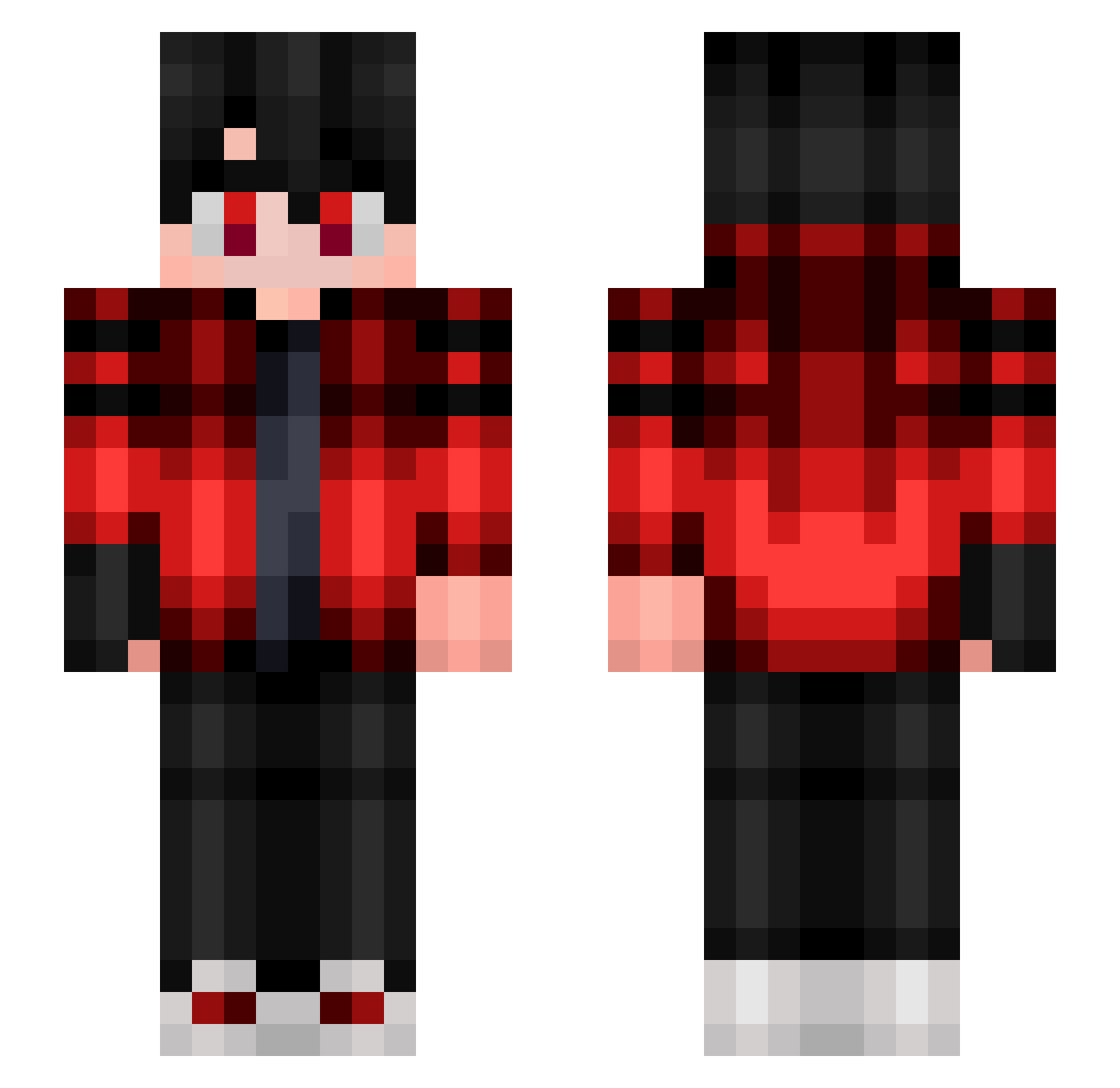 TempLabel Minecraft skin, front and back view