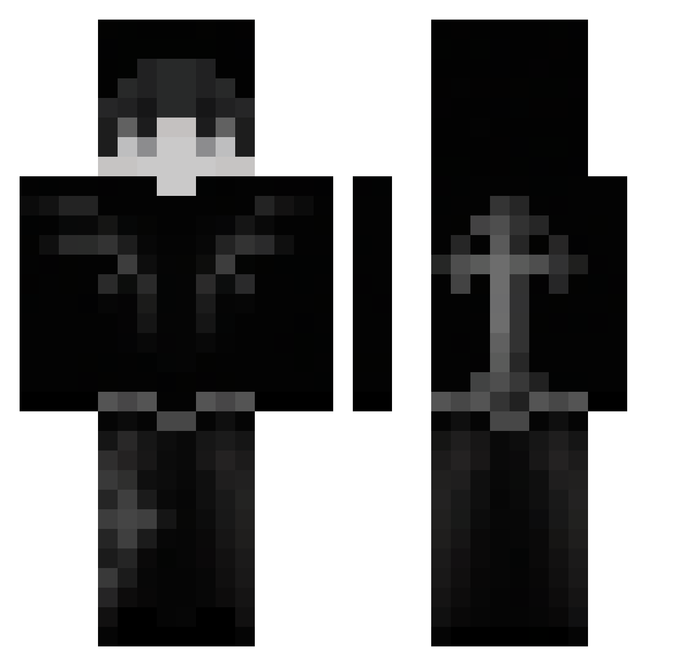 samygv Minecraft skin, front and back view