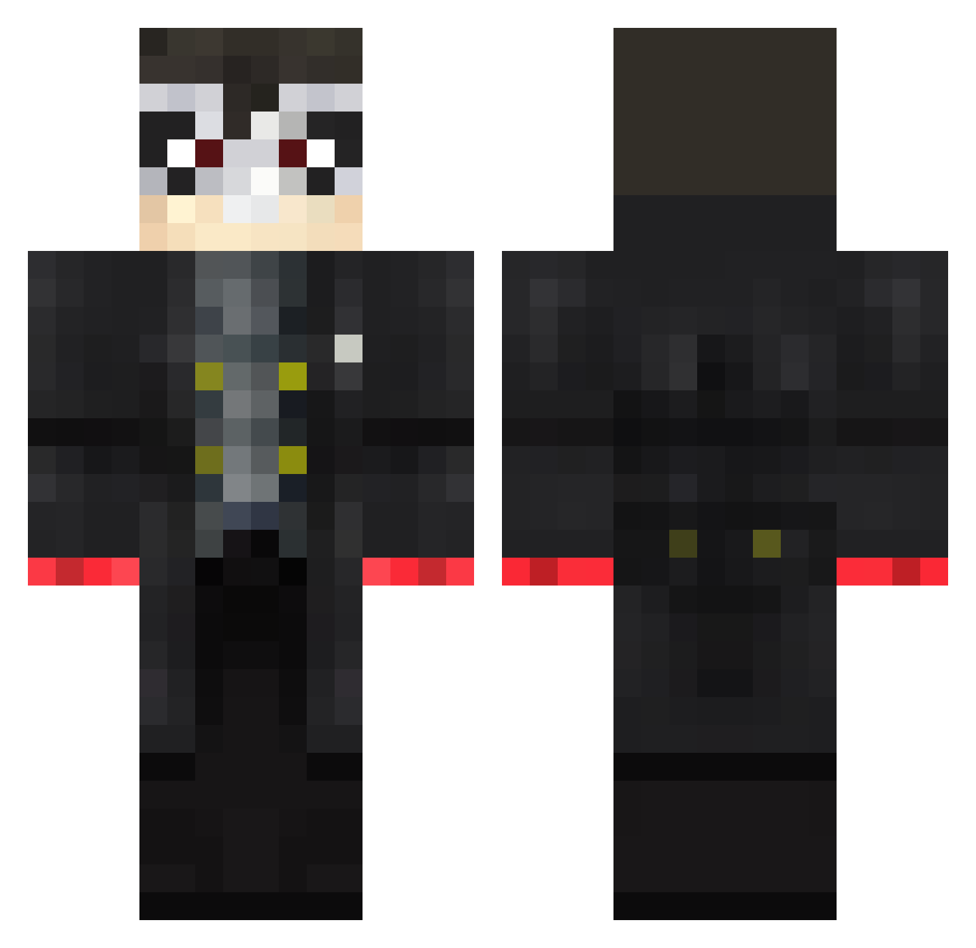 xJok3r Minecraft skin, front and back view