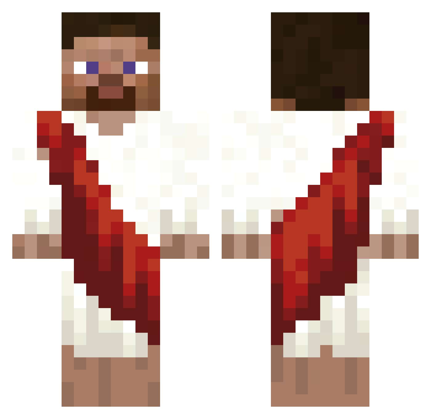 Roupy Minecraft skin, front and back view
