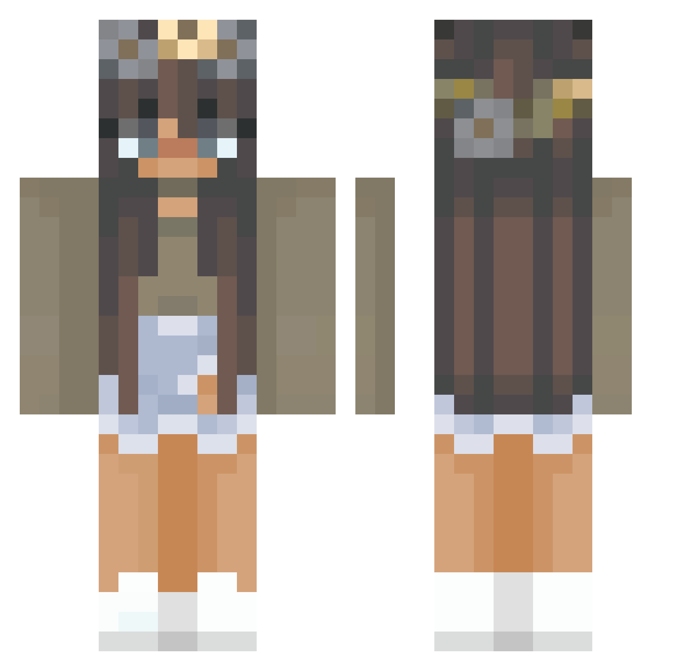 Tarnation Minecraft skin, front and back view