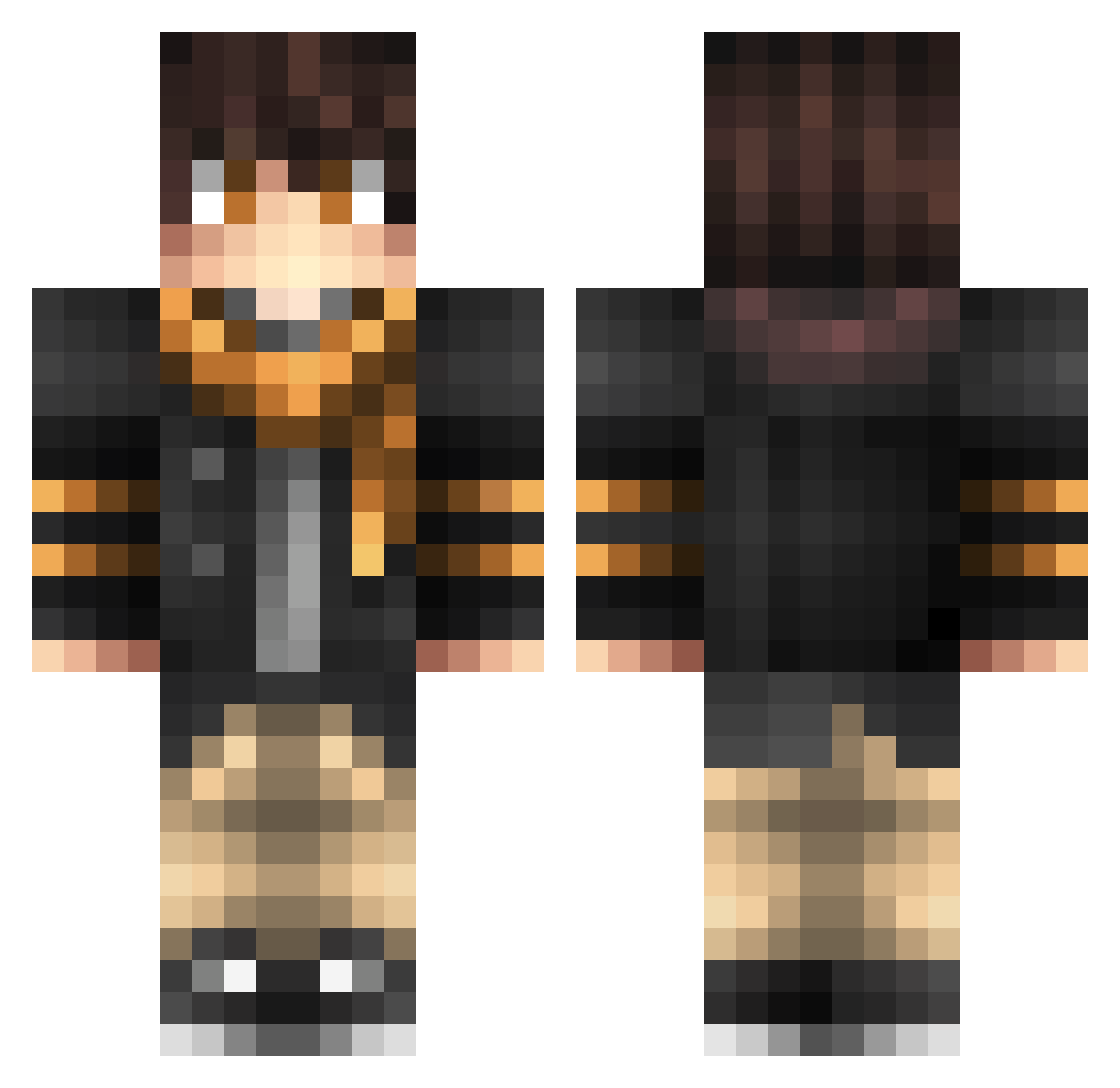 Ruled_ Minecraft skin, front and back view