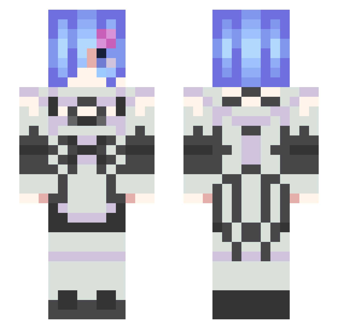 HEAVEN105 Minecraft skin, front and back view