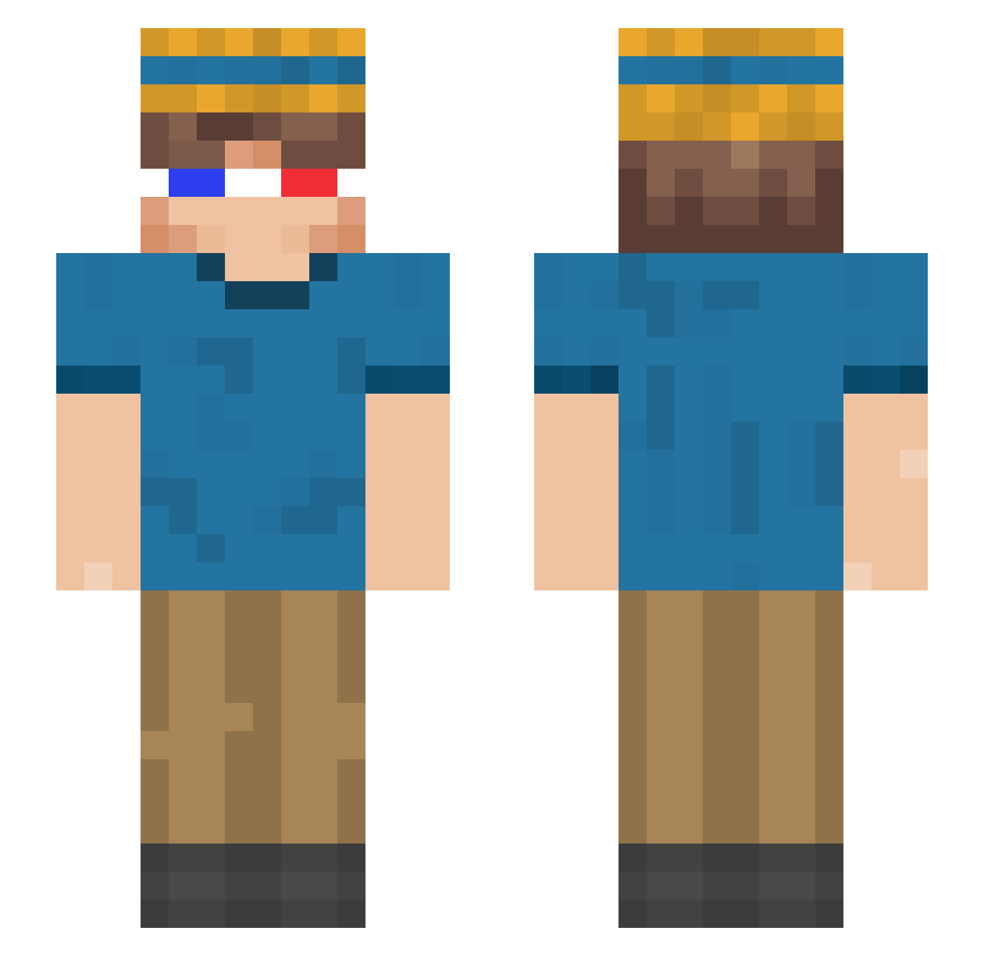 Flashsale Minecraft skin, front and back view