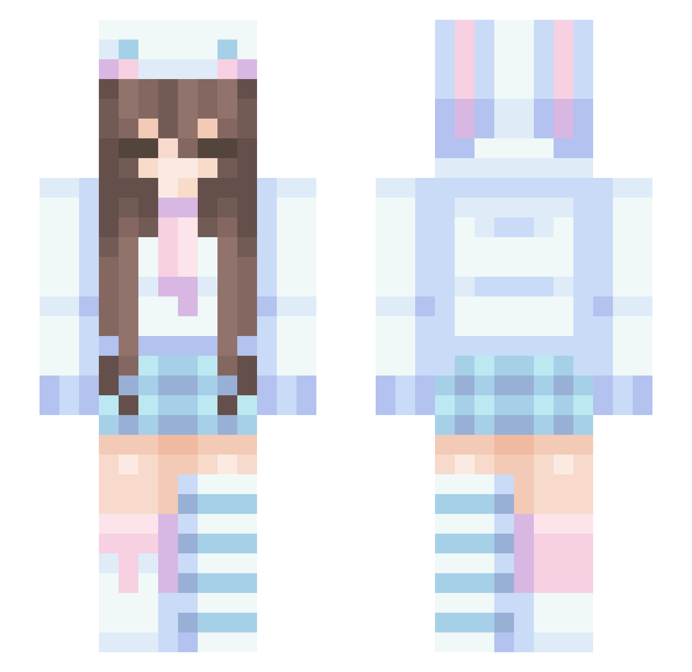 buzzybugs Minecraft skin, front and back view