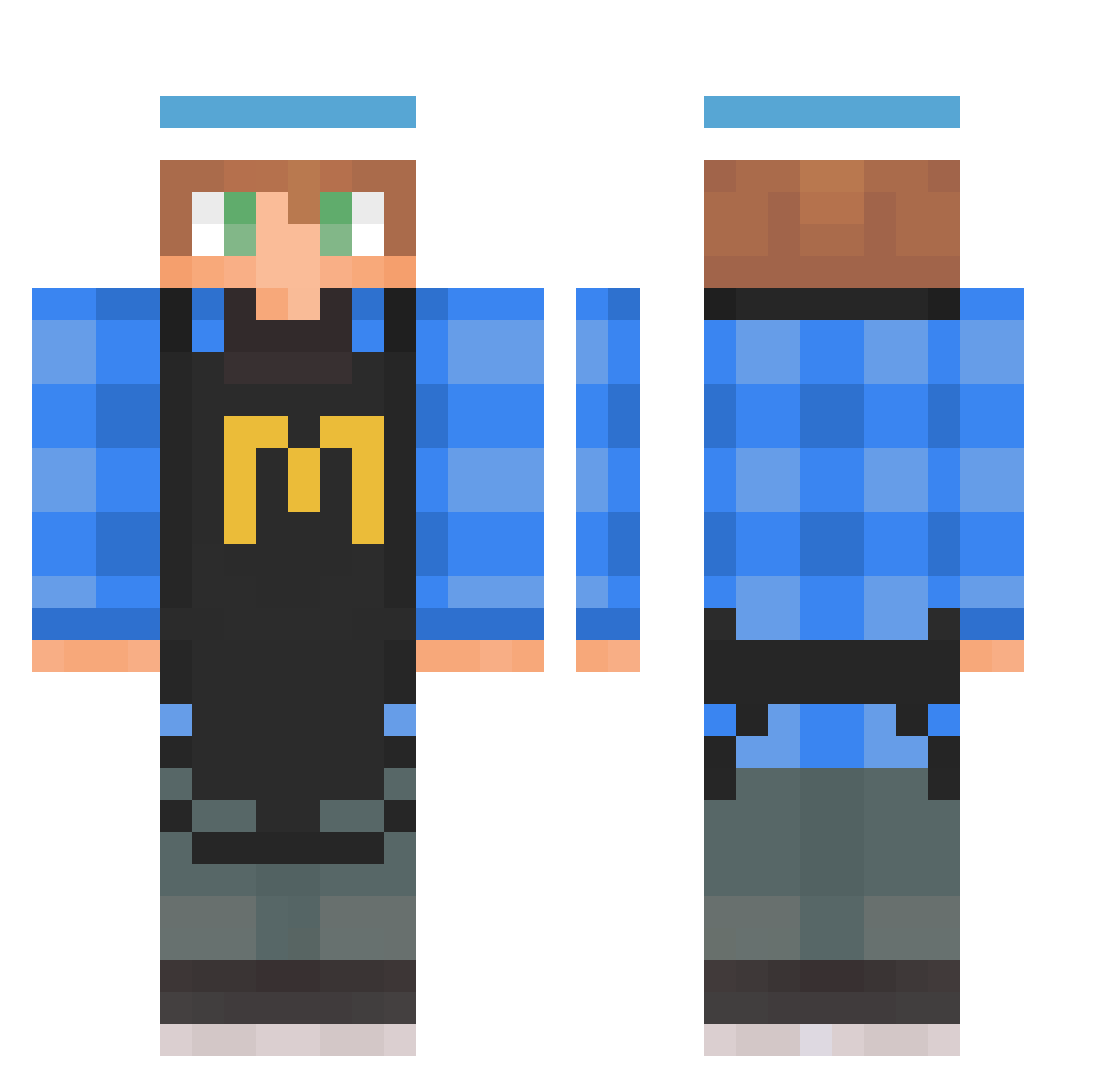 Tazooh Minecraft skin, front and back view