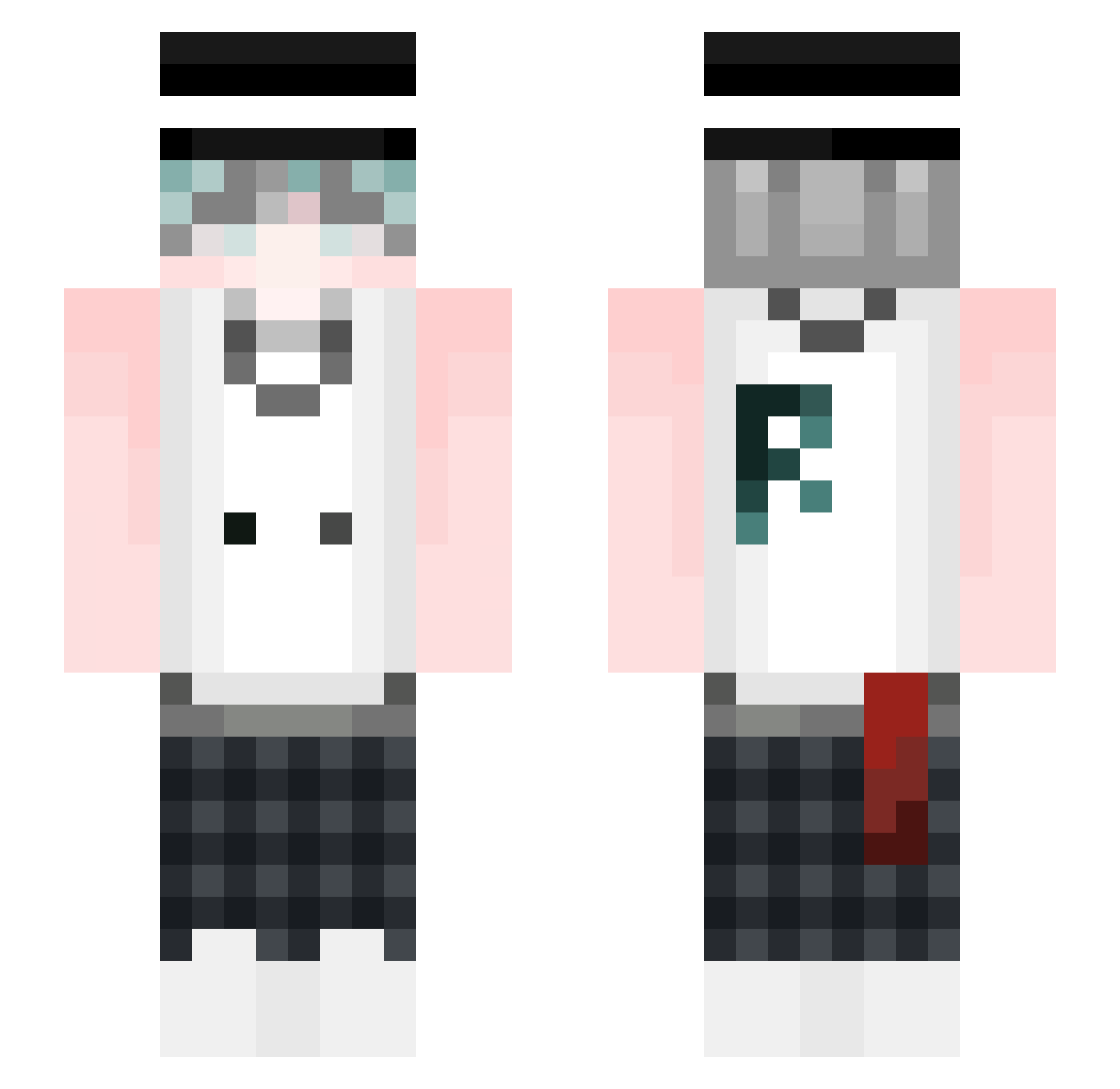 TheRazerr Minecraft skin, front and back view