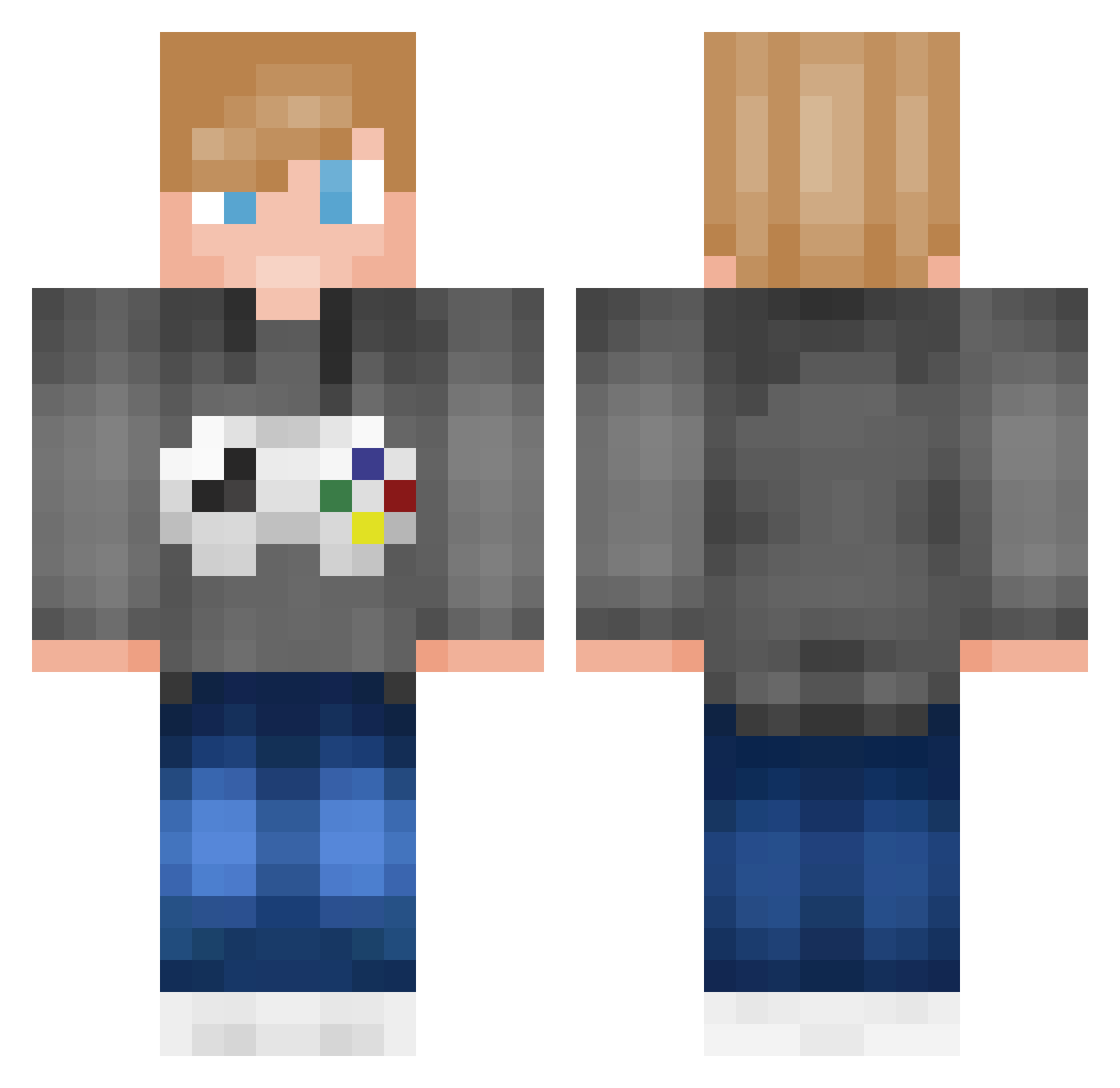 suvyen Minecraft skin, front and back view