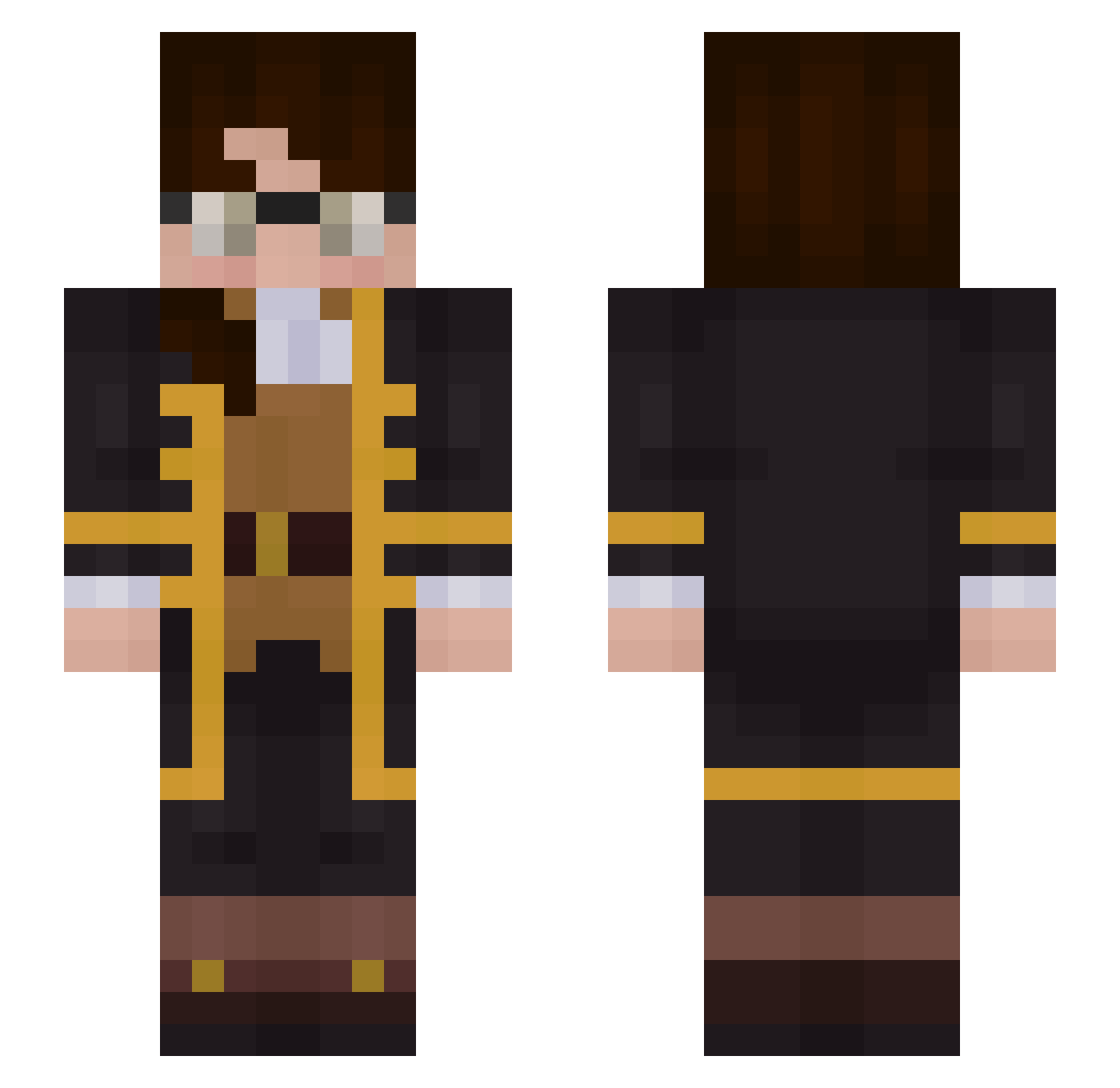 Zestonis Minecraft skin, front and back view