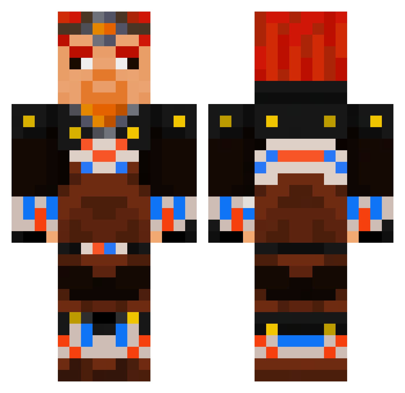 Webon007 Minecraft skin, front and back view