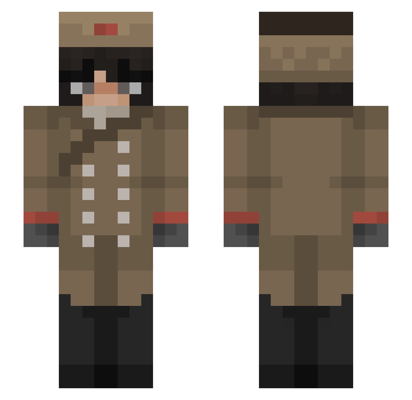 Fakinpepsi Minecraft skin, front and back view