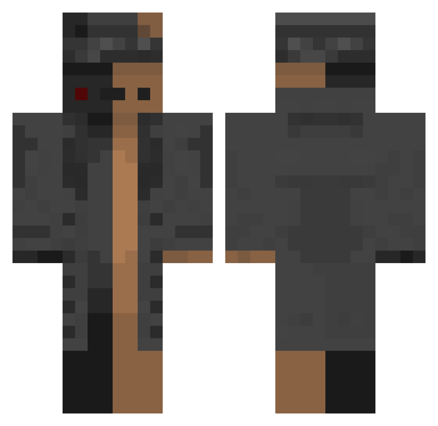 Spiderbjorn Minecraft skin, front and back view
