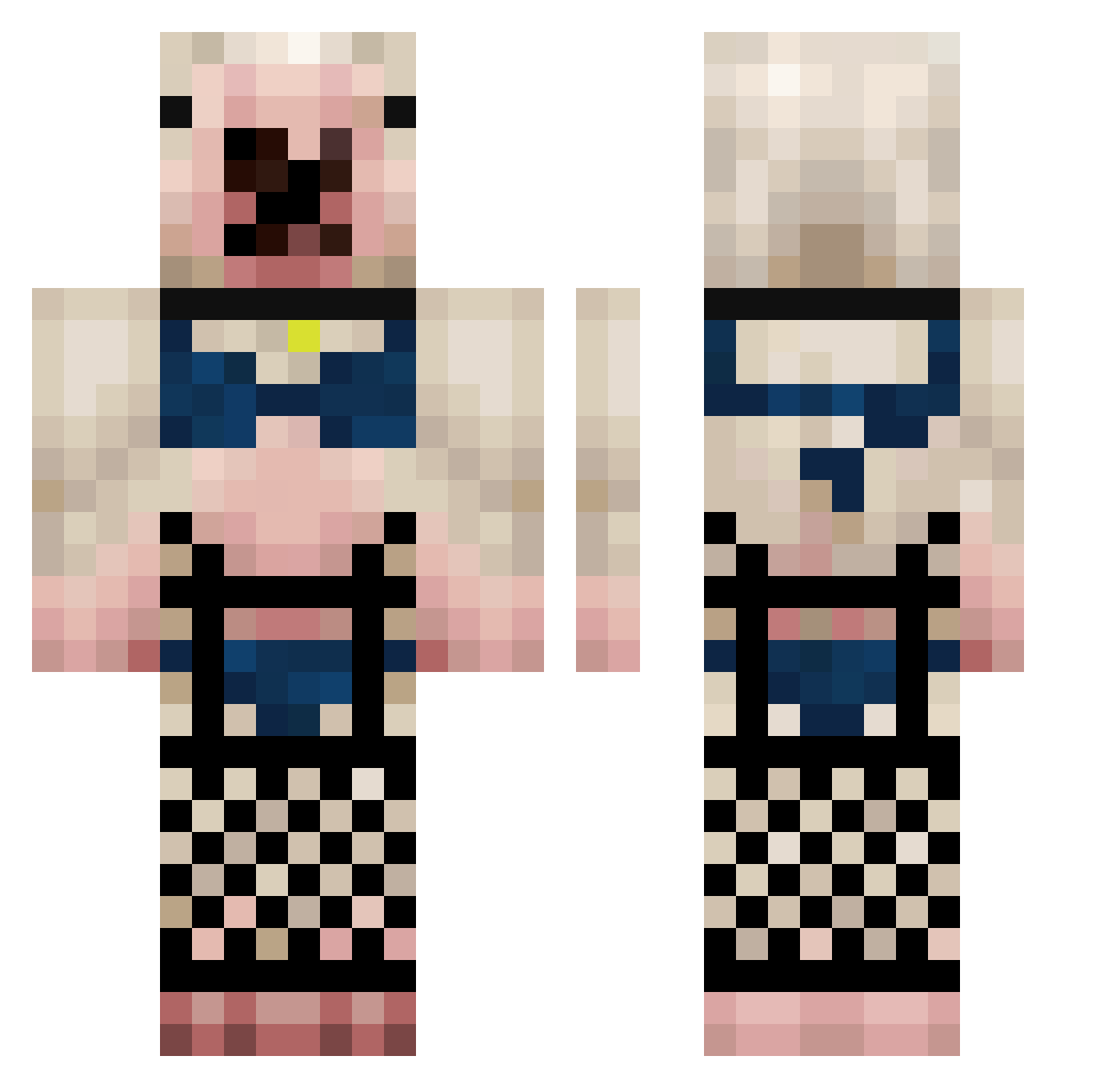 RebellionArmada Minecraft skin, front and back view