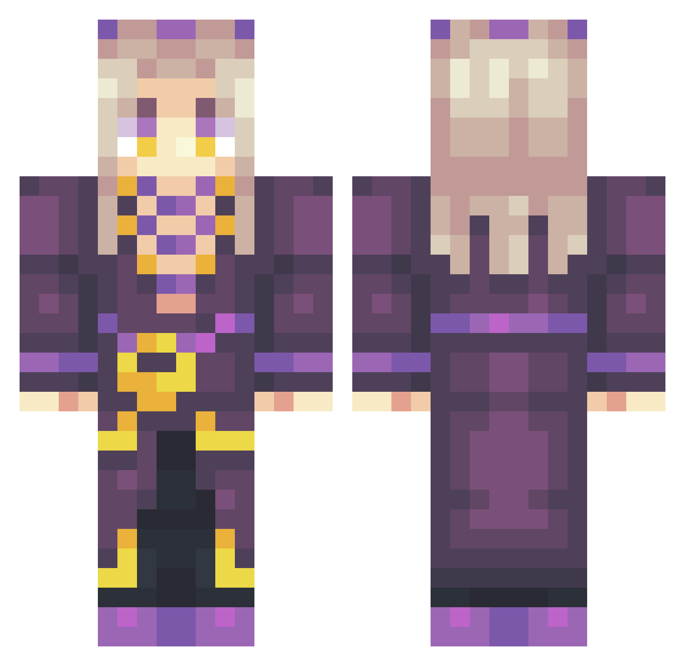 Wysilek Minecraft skin, front and back view