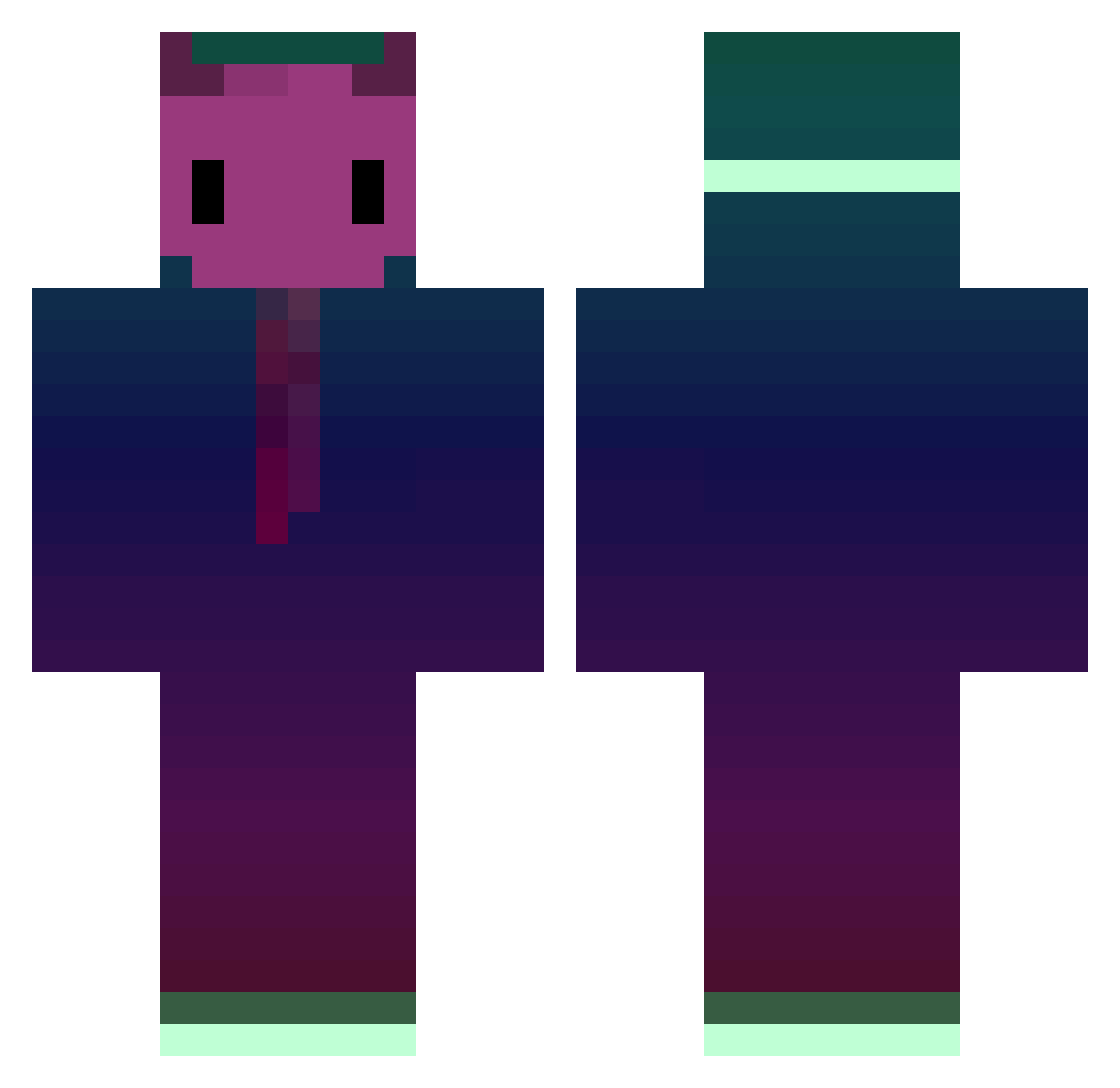 teddyzilla Minecraft skin, front and back view