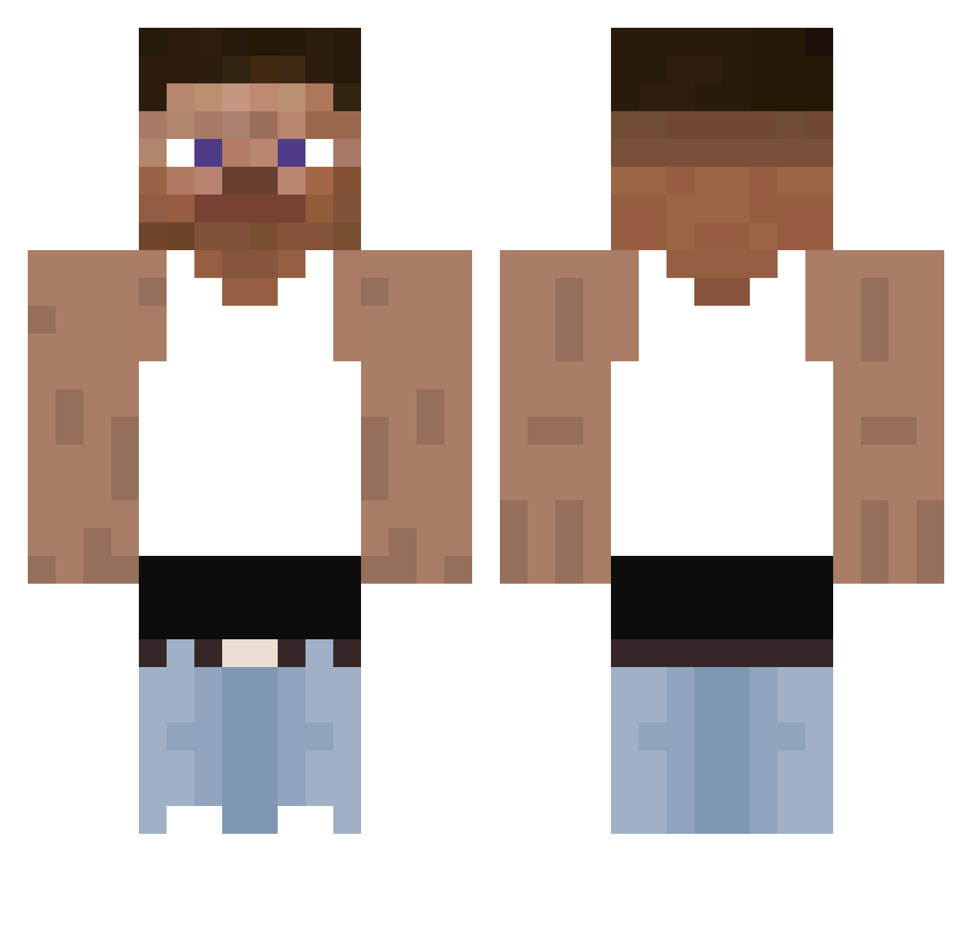 Wadimcs Minecraft skin, front and back view
