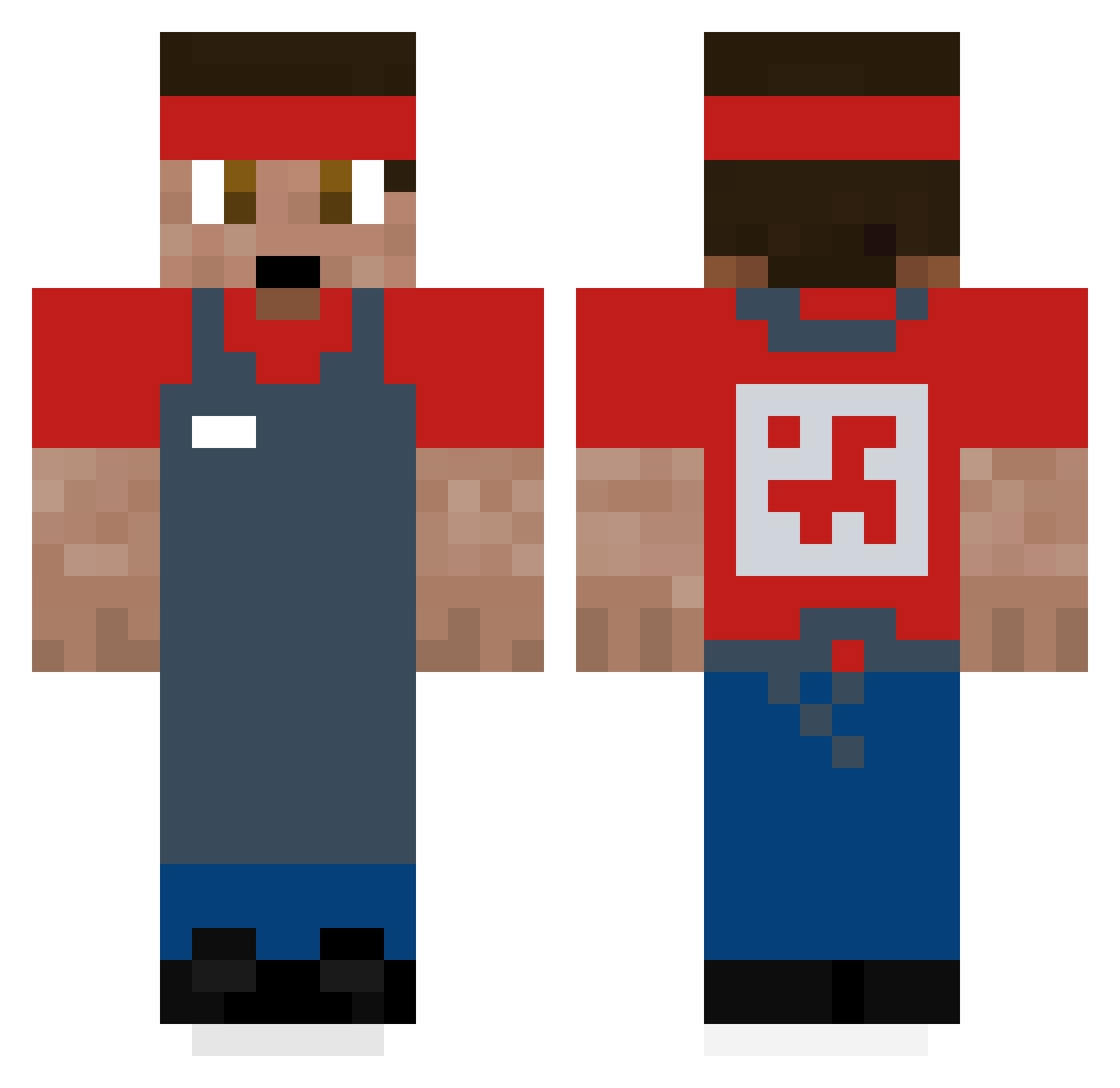 Corbonzo16 Minecraft skin, front and back view