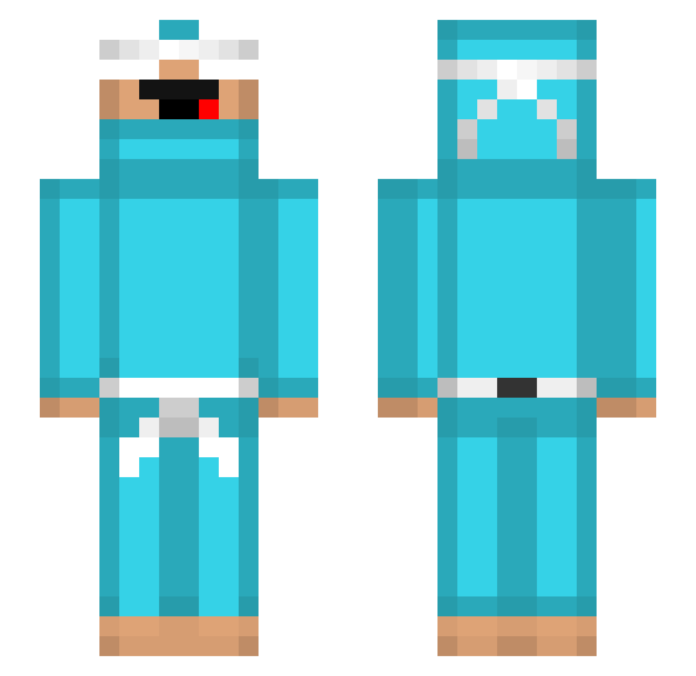 xnnyxmhng Minecraft skin, front and back view