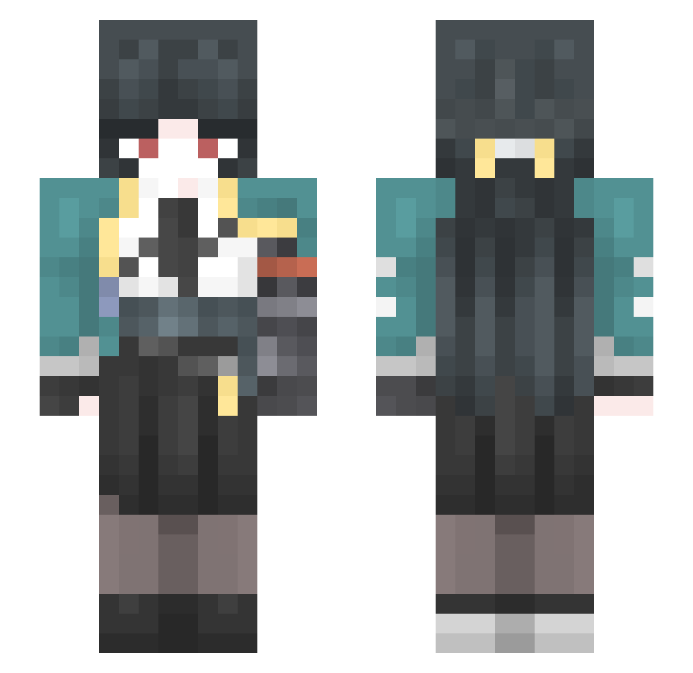 Azusa_W Minecraft skin, front and back view