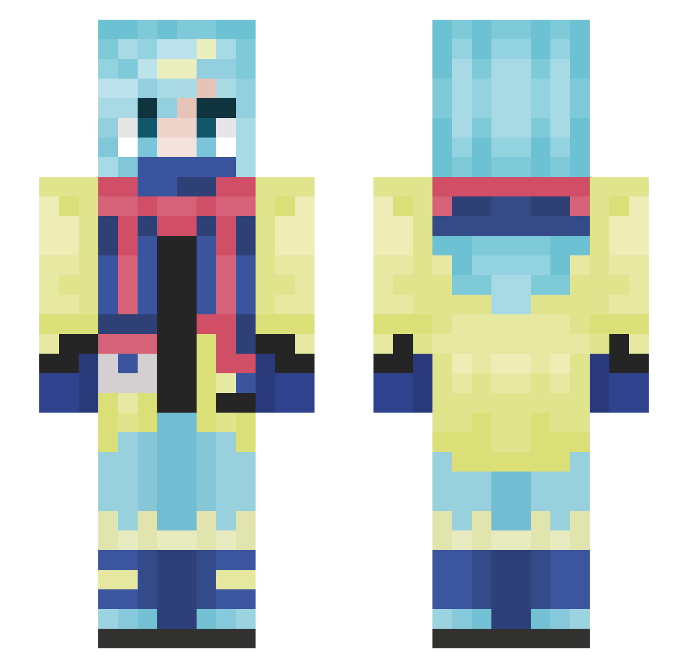 Voltix_77 Minecraft skin, front and back view