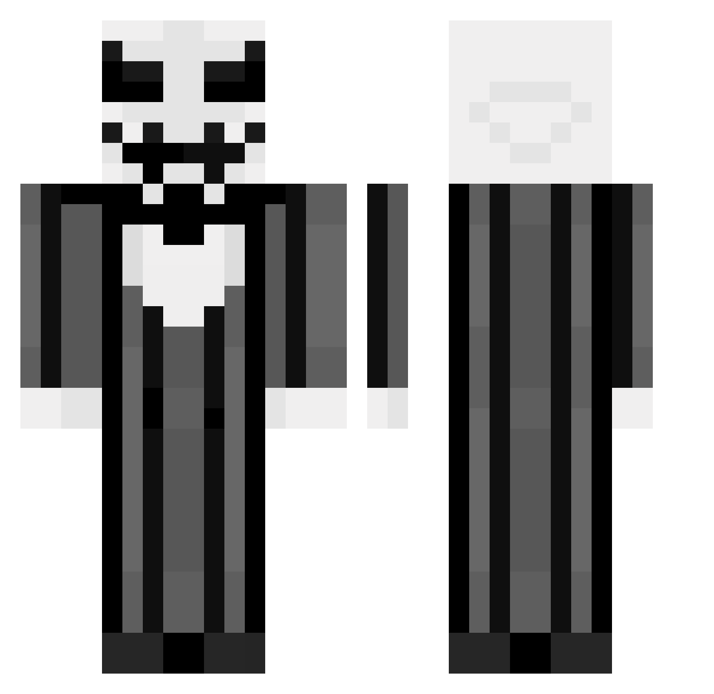 JorRy Minecraft skin, front and back view