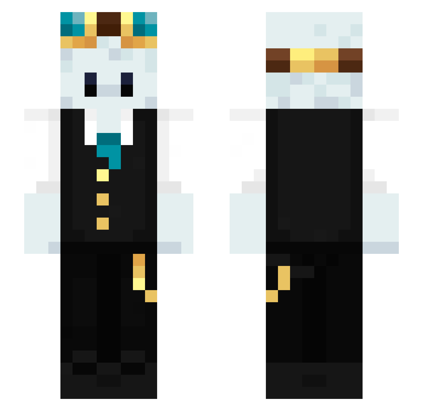 podkladeq Minecraft skin, front and back view