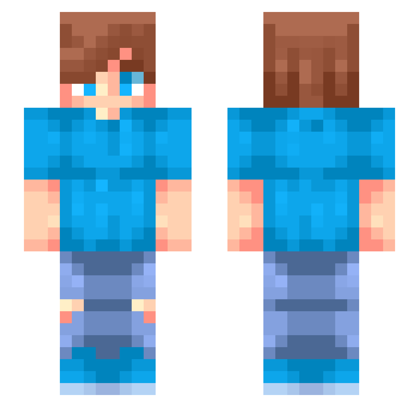 xRehil Minecraft skin, front and back view