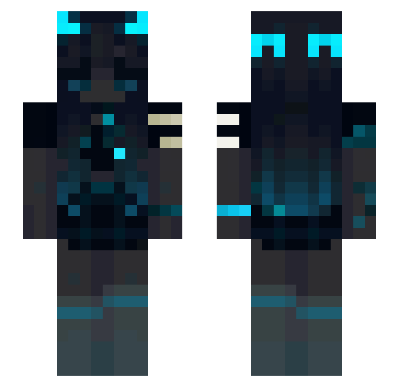 Charisma20 Minecraft skin, front and back view
