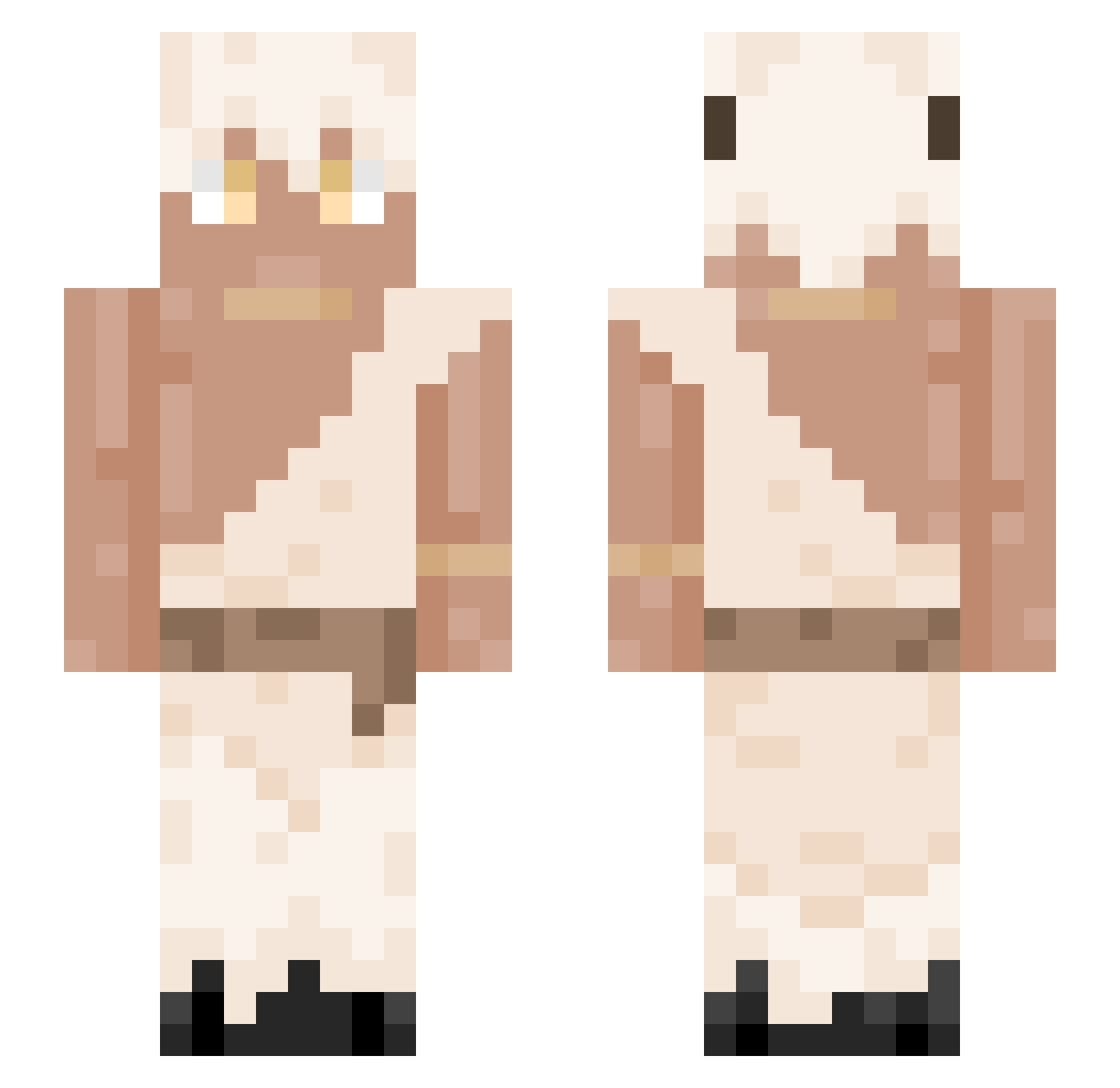 Lakyel Minecraft skin, front and back view