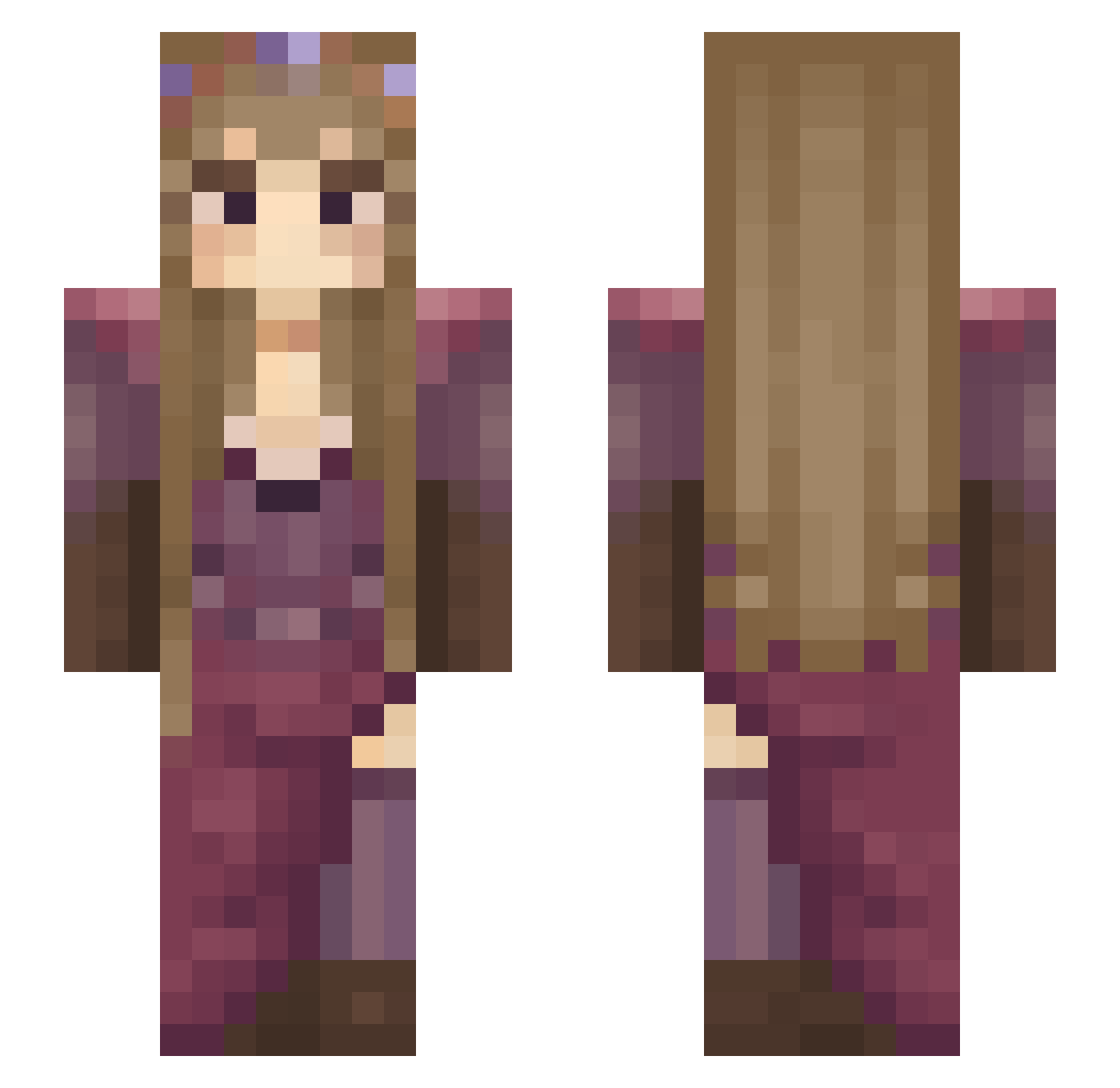 venotter Minecraft skin, front and back view