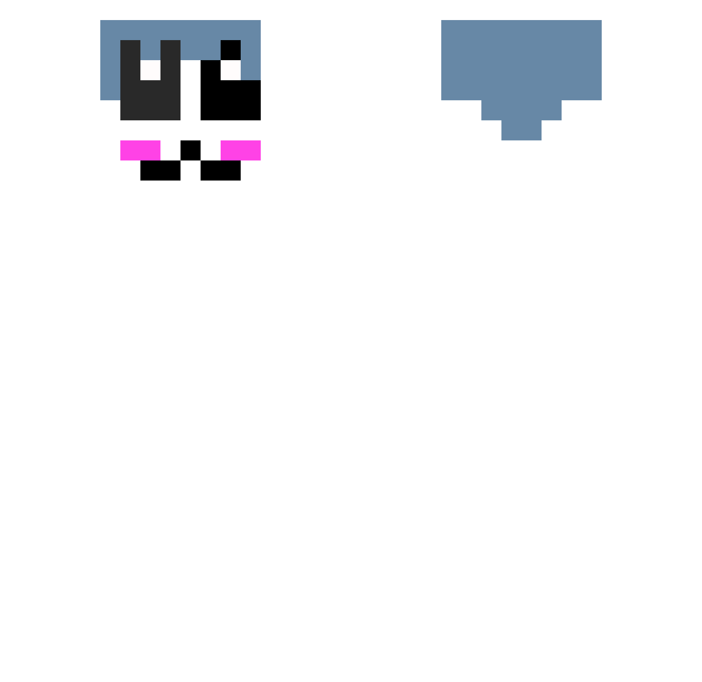 rakumai Minecraft skin, front and back view
