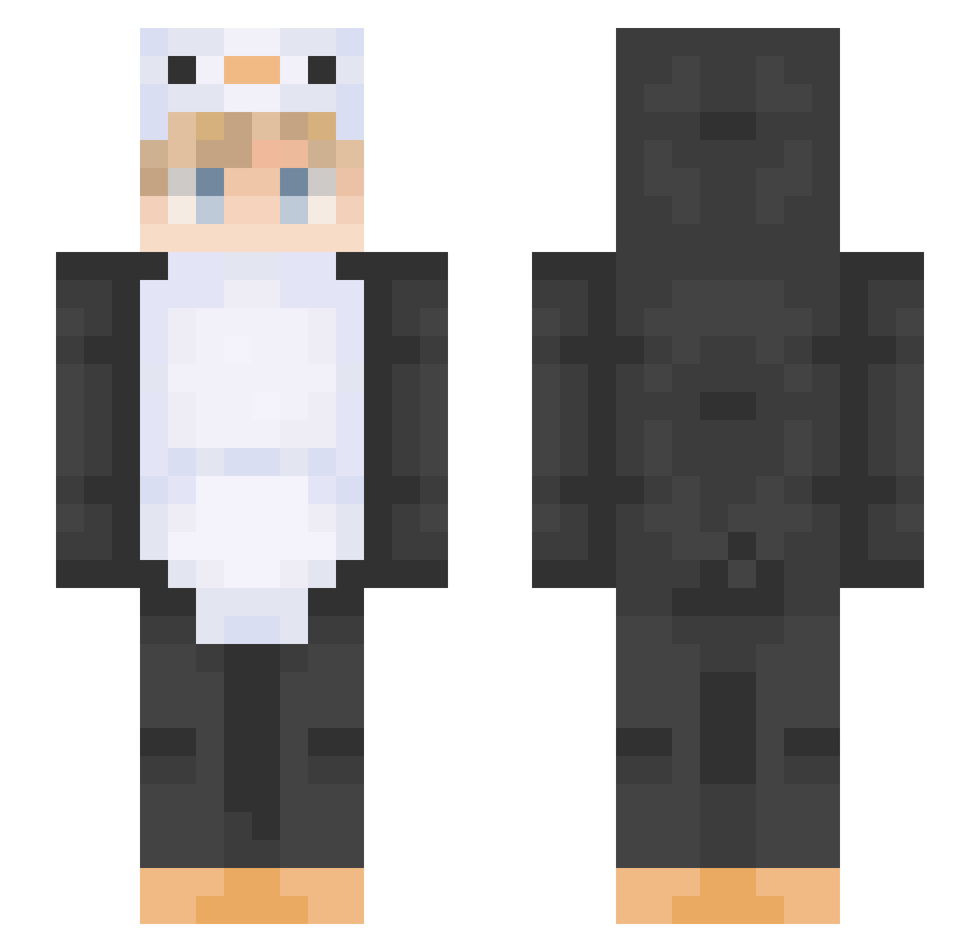 Skriptfehler Minecraft skin, front and back view
