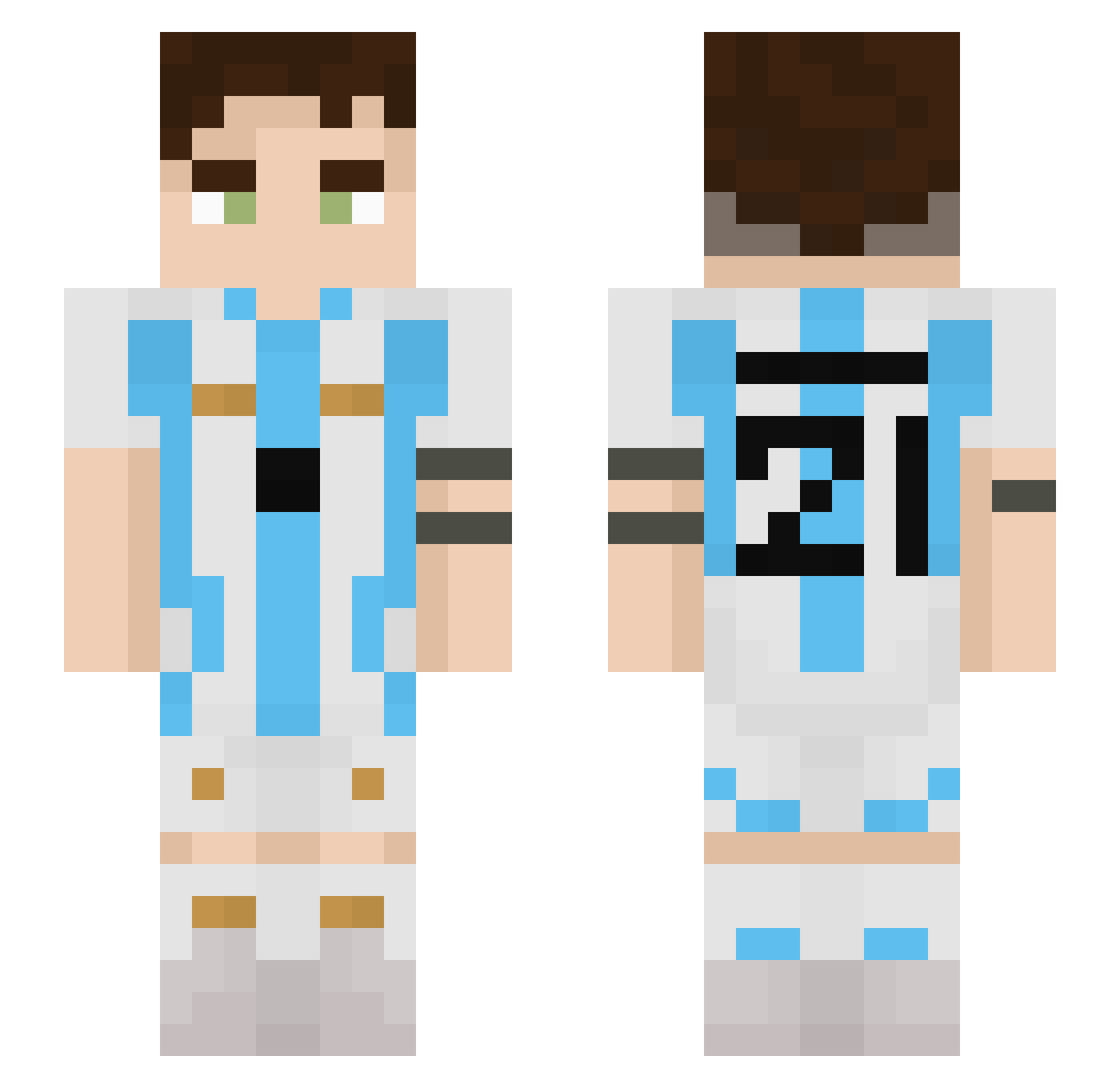 zangez Minecraft skin, front and back view