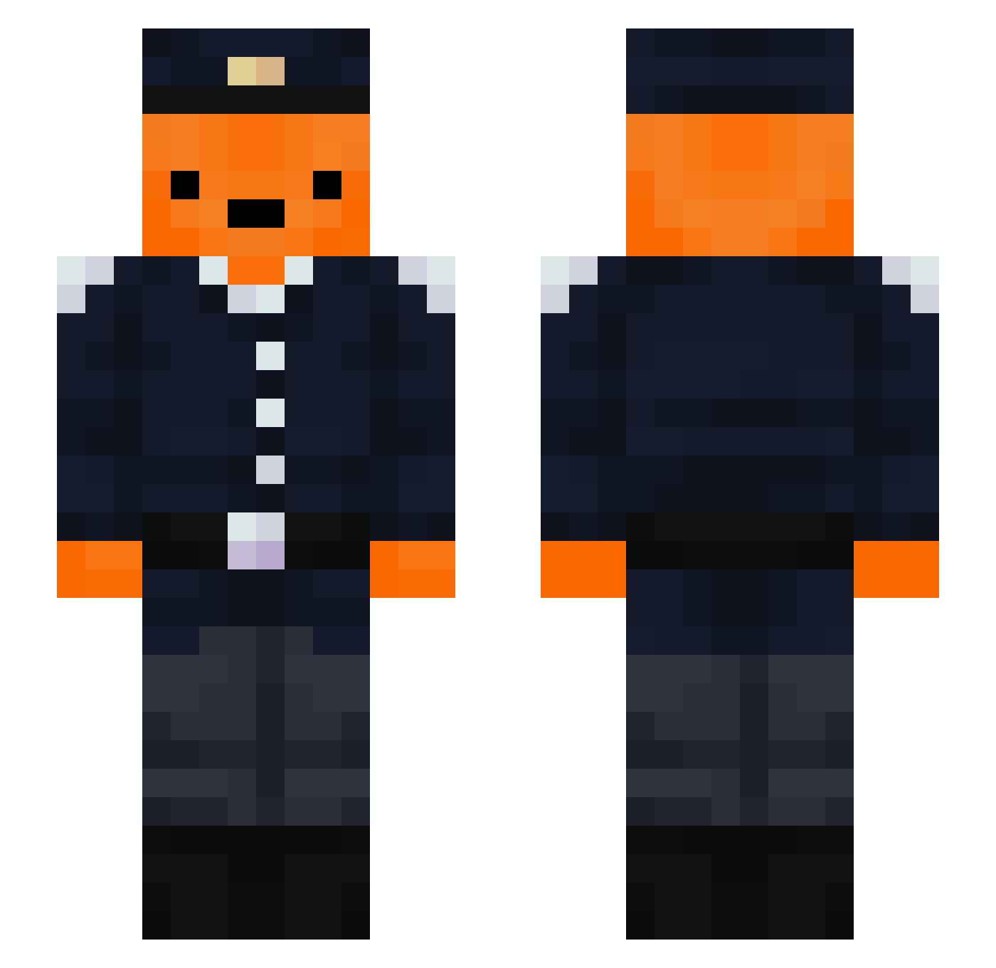 ginonoko Minecraft skin, front and back view