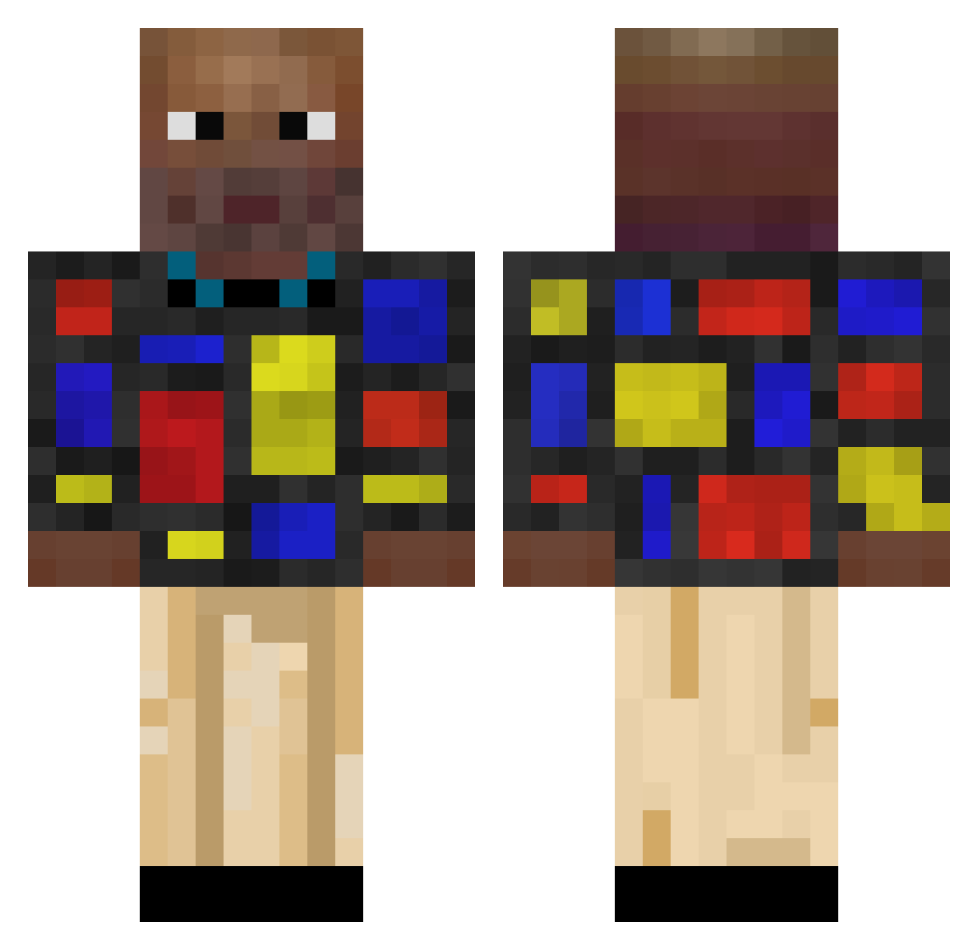 RealBillCosbyy Minecraft skin, front and back view