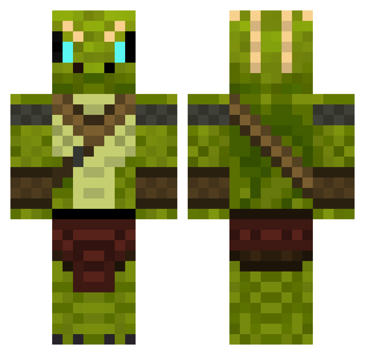 Leonardios Minecraft skin, front and back view