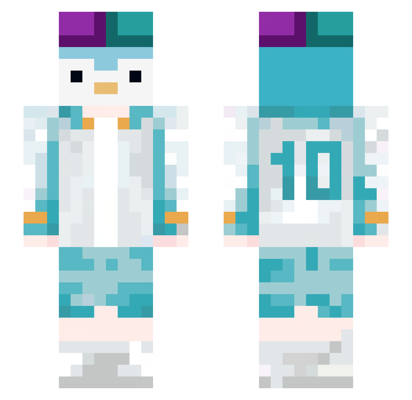 7OND Minecraft skin, front and back view