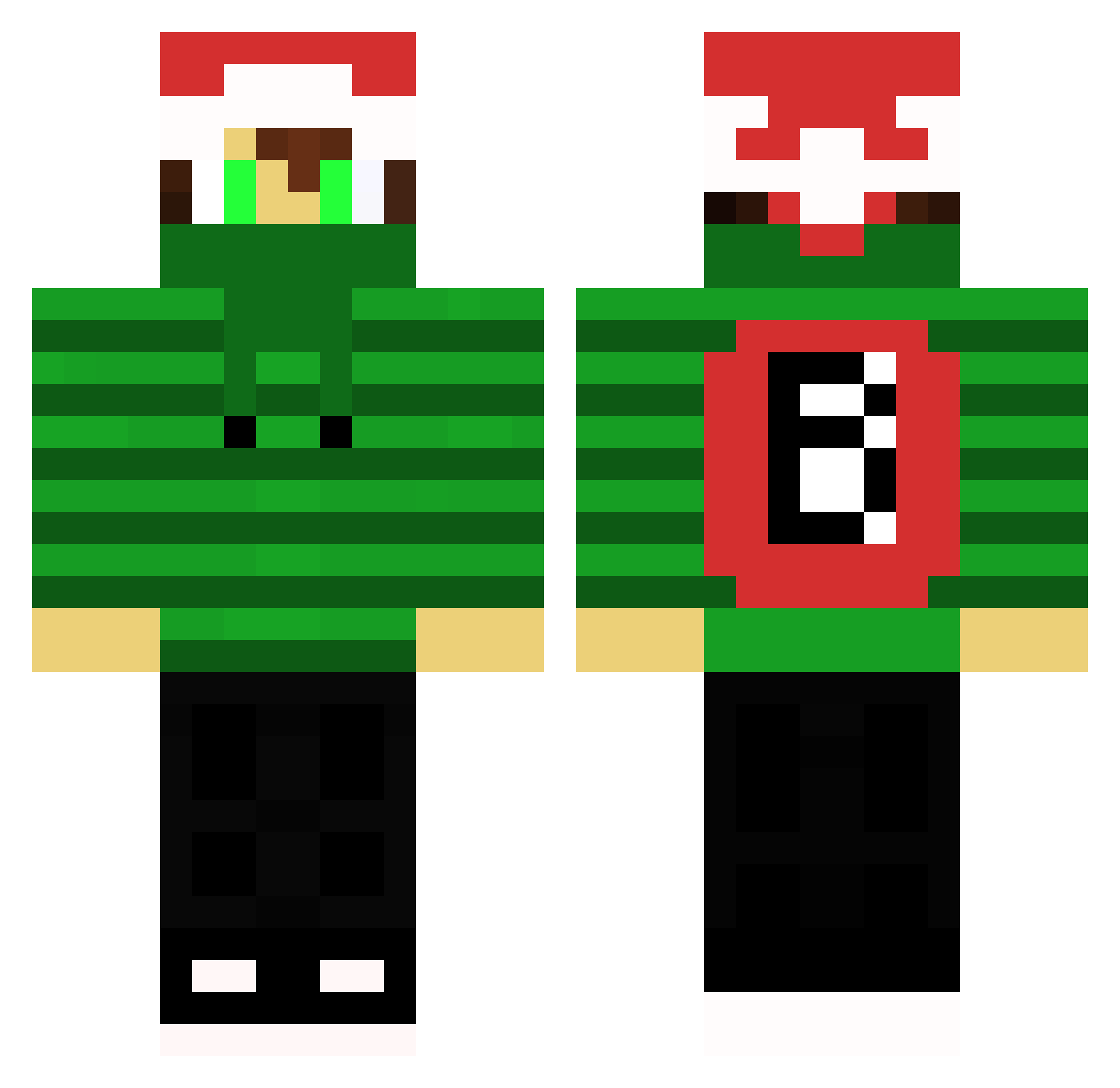 Sinestrea Minecraft skin, front and back view