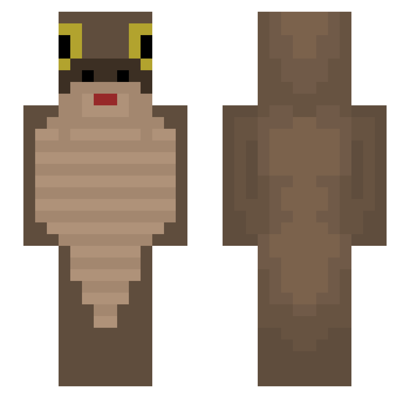 iiTzOrpl Minecraft skin, front and back view